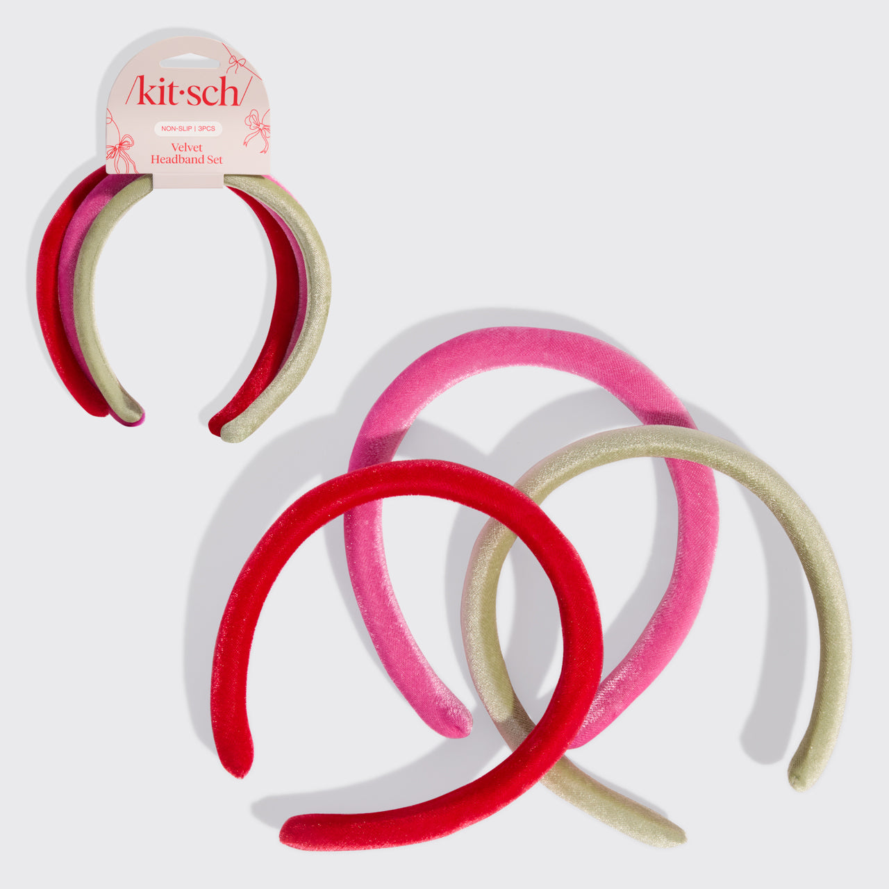 Red, Pink & Green Velvet Headbands