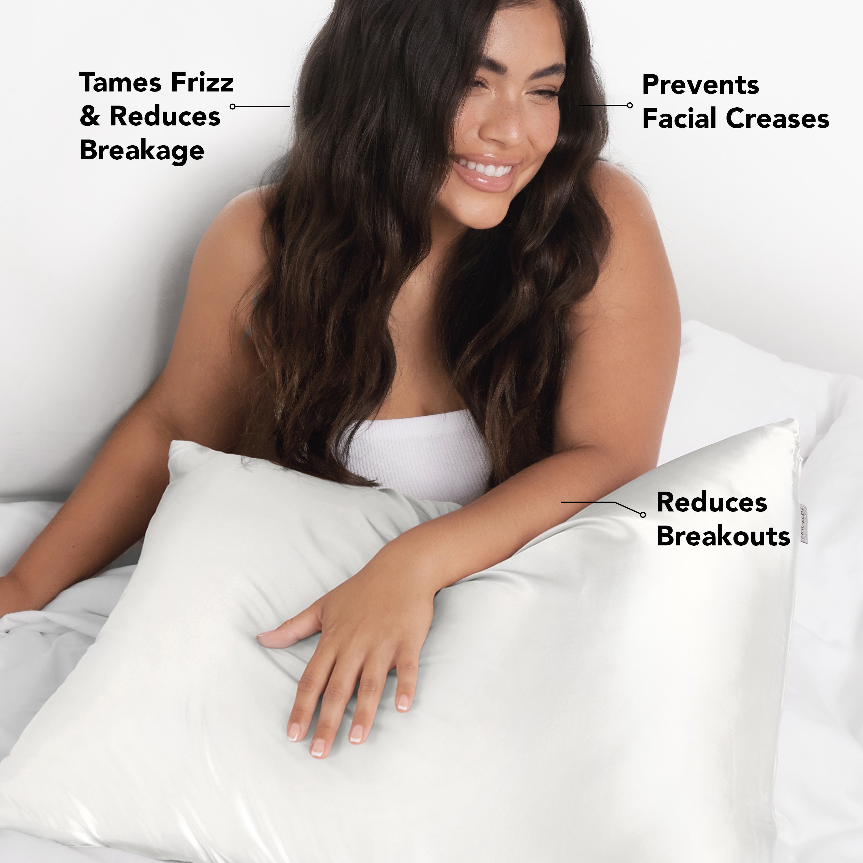 Alternative view of Satin Pillowcase in Ivory - King