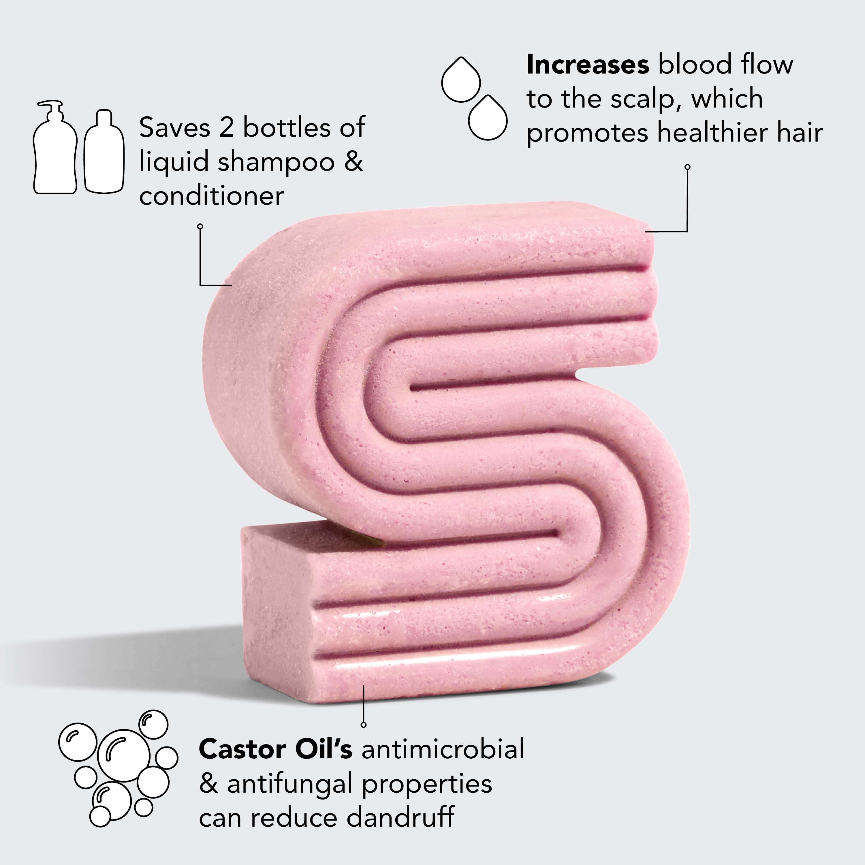 Alternative view of Castor Oil Shampoo & Conditioner Combo + Bar Saver Bags Bundle
