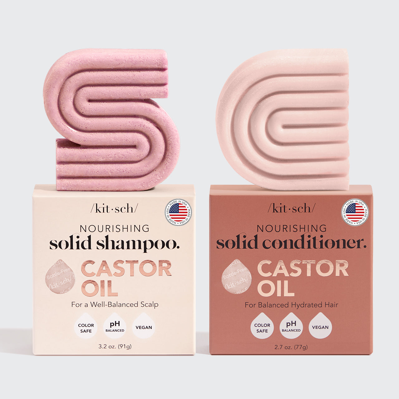 Castor Oil Nourishing Shampoo & Conditioner Bar Combo