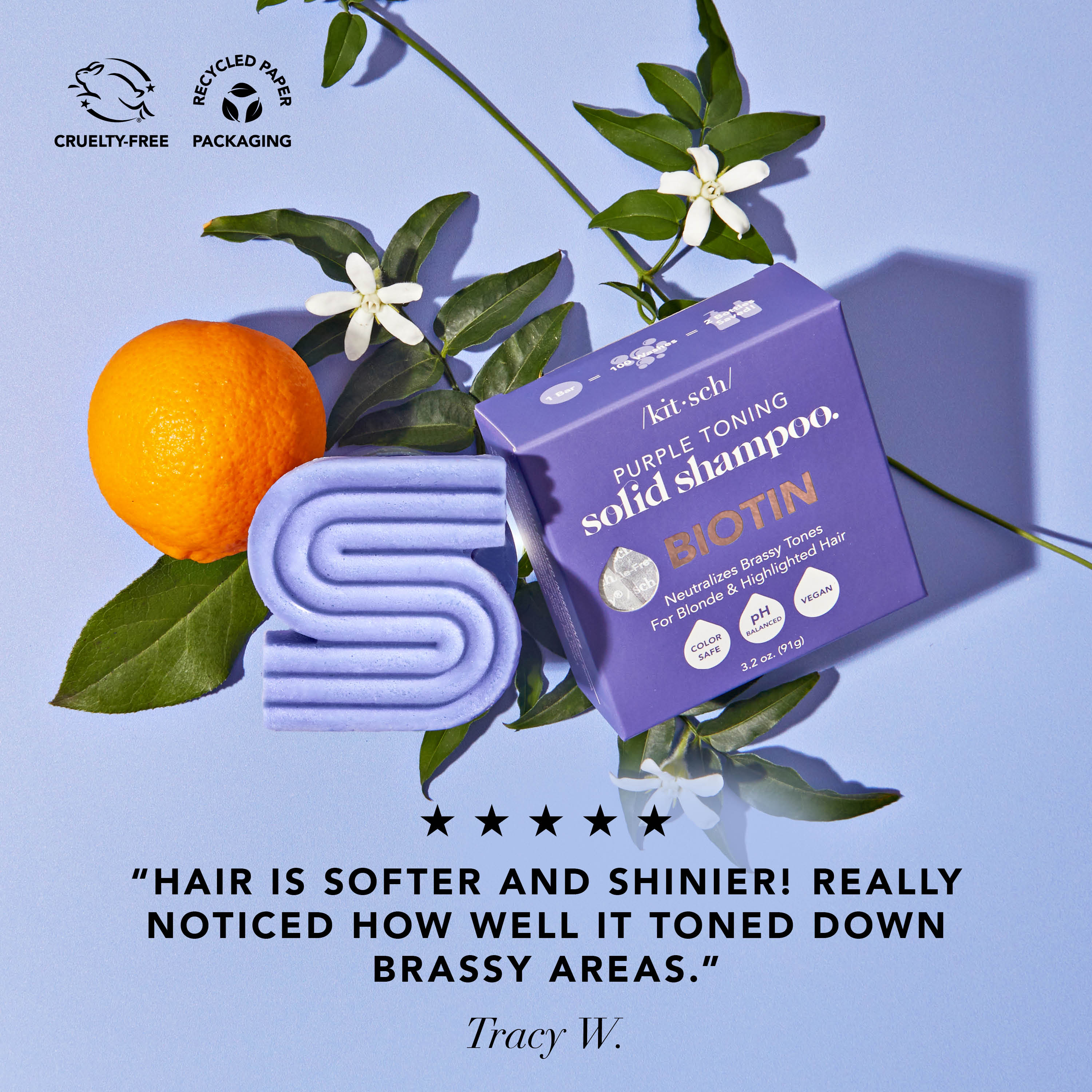 Alternative view of Purple Toning Shampoo & Conditioner Bar Combo for Color-Treated & Grey Hair