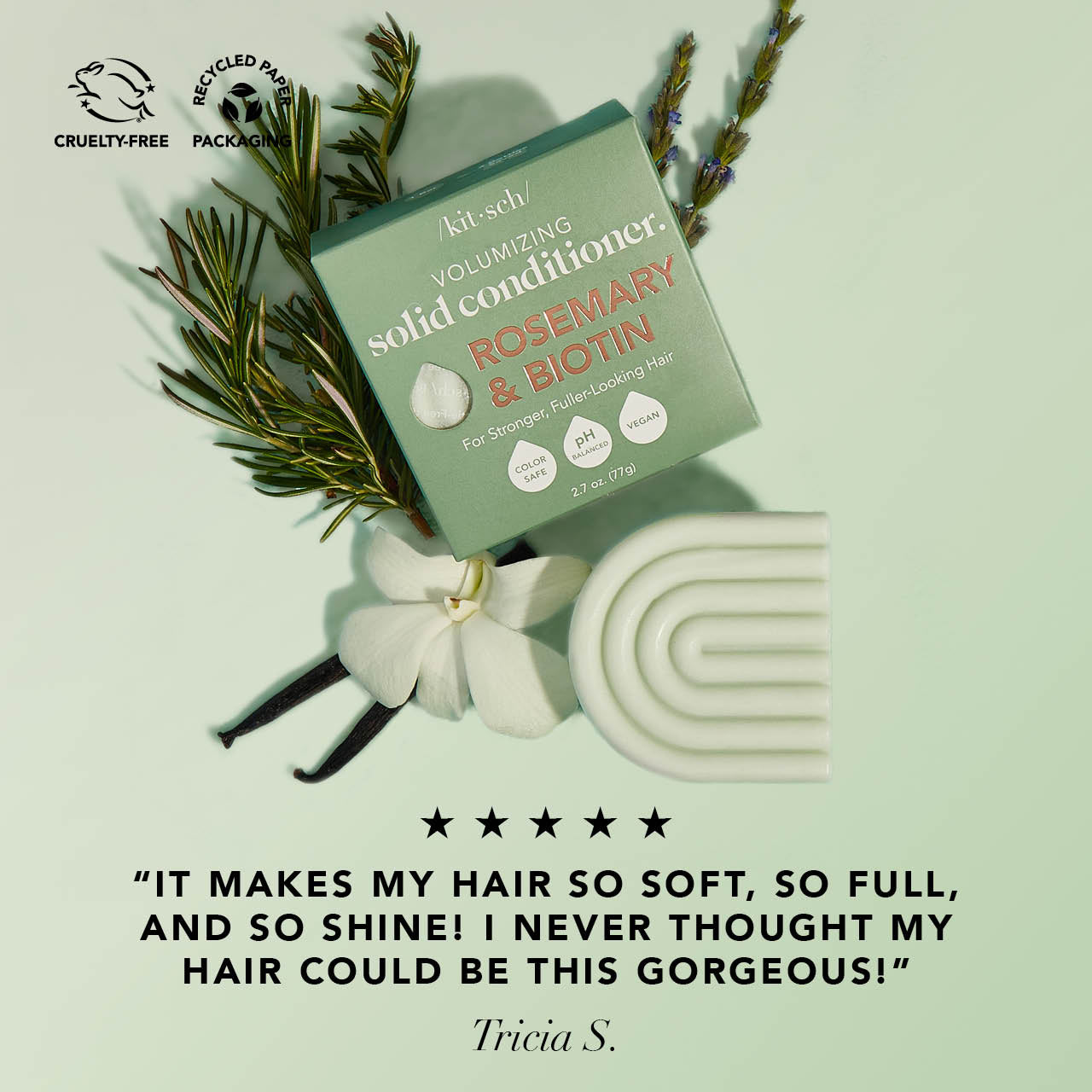 Alternative view of Rosemary & Biotin Volumizing Conditioner Bar
